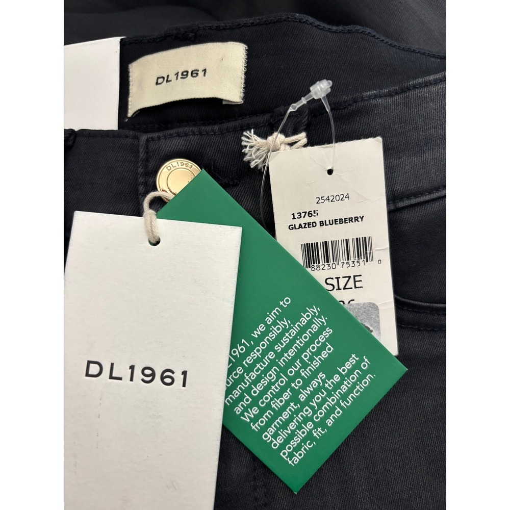 NWT DL1961 Bridget Boot Cut Glazed Blueberry coated denim high rise Size 26 - Picture 2 of 6